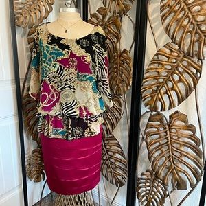 Y2K Maximalism Bat Wing Business Casual Blouse Women’s size M/L